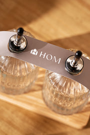 Contenedores Aceite y Vinagre de Vidrio y metal con Base de Madera