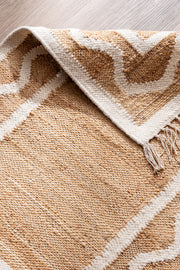 Alfombra de Ambiente Yute y Zigzag en Lana con Flecos 60x90cm