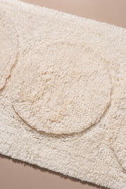 Alfombra de Baño 100% Algodón en 50x80cm con Círculos en Relieve