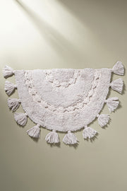 Alfombra 100% Algodón con Borlas y Crochet 40x60cm