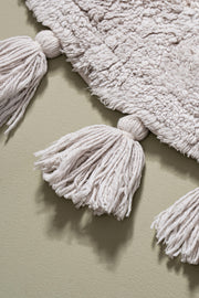 Alfombra 100% Algodón con Borlas y Crochet 40x60cm