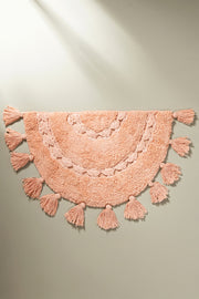 Alfombra 100% Algodón con Borlas y Crochet 40x60cm