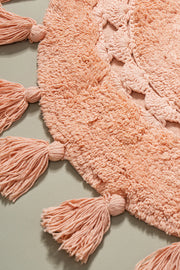 Alfombra 100% Algodón con Borlas y Crochet 40x60cm