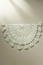 Alfombra 100% Algodón con Borlas y Crochet 40x60cm