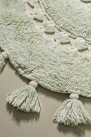 Alfombra 100% Algodón con Borlas y Crochet 40x60cm