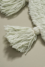 Alfombra 100% Algodón con Borlas y Crochet 40x60cm