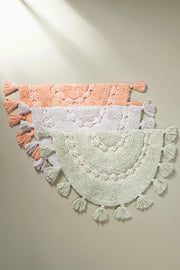 Alfombra 100% Algodón con Borlas y Crochet 40x60cm