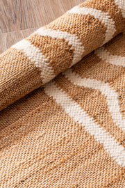 Alfombra de Ambiente Yute y Zigzag en Lana con Flecos 120x180cm