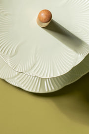 Bandeja Cerámica 2 Niveles Flower Petal Verde