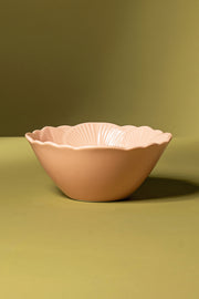 Bowl Glaze Flower Petal 16cm Peach
