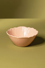 Bowl Glaze Flower Petal 16cm Peach