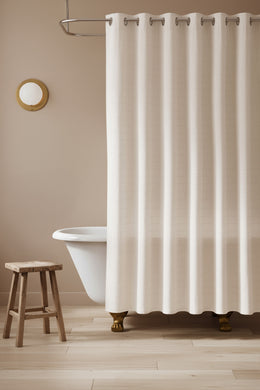 Cortina de Baño de Algodón con detalle Plumeti