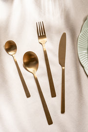 Cubiertos Setx16 piezas Gold Dorado Opaco