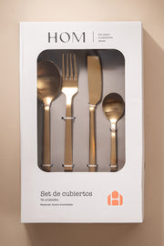 Cubiertos Setx16 piezas Gold Dorado Opaco