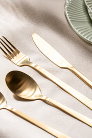 Cubiertos Setx4 piezas Gold Dorado Opaco