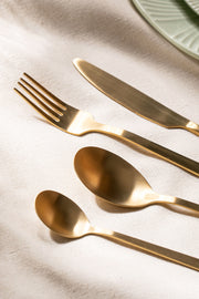 Cubiertos Setx4 piezas Gold Dorado Opaco