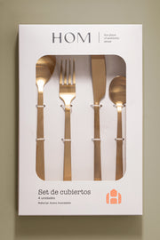 Cubiertos Setx4 piezas Gold Dorado Opaco
