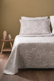 Cubrecama Jacquard Hojas con Fundas