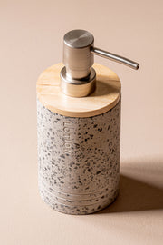 Dosificador de Jabón Gris Mosaico y Madera