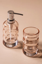 Set de Baño en Vidrio Ondulado Rosa