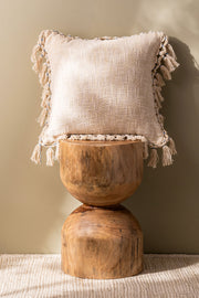 Almohadón Algodón Slub con Flecos 45×45 cm
