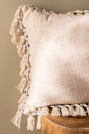 Almohadón Algodón Slub con Flecos 45×45 cm