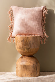Almohadón Algodón Slub con Flecos 45×45 cm