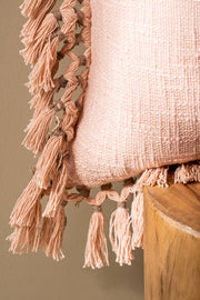 Almohadón Algodón Slub con Flecos 45×45 cm