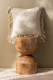 Almohadón Algodón Slub con Flecos 45×45 cm