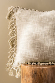 Almohadón Algodón Slub con Flecos 45×45 cm