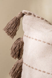 Almohadón Algodón Slub con Mechón y Flecos 45×45 cm
