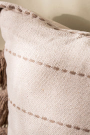 Almohadón Algodón Slub con Mechón y Flecos 45×45 cm