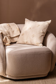 Almohadón Slub 100% Algodón con Pompones y borlas 45x45cm