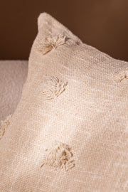 Almohadón Slub 100% Algodón con Pompones y borlas 45x45cm