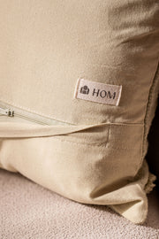 Almohadón Slub 100% Algodón con Pompones y borlas 45x45cm