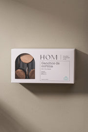 Setx12 Ganchos de Cortina de Baño Metal y Madera