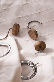 Setx12 Ganchos de Cortina de Baño Metal y Madera