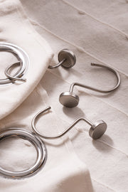 Setx12 Ganchos de Cortina de Baño Metal Plateado Opaco