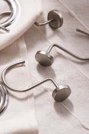 Setx12 Ganchos de Cortina de Baño Metal Plateado Opaco