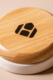 Jabonera de Cerámica con Base de Madera