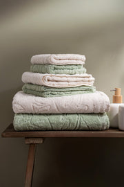 Toalla Visita Jacquard Hojas 450Gr/m2 de 30x50cm