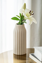 Set de 3 Floreros de Cerámica Blanco