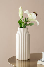 Florero de Cerámica Acanalado Angosto Alto