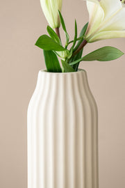 Florero de Cerámica Acanalado Angosto Alto