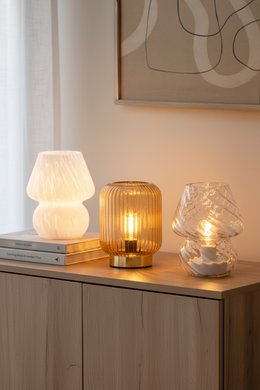 Combo x3 Lámparas Inalámbricas de Vidrio - Gold, Jaspeado & Transparente