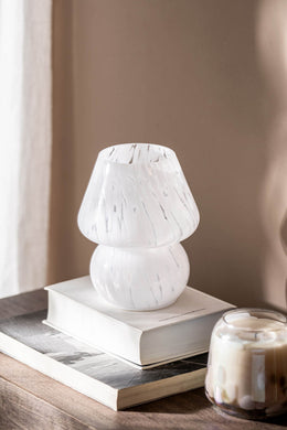 Lámpara de Vidrio con Diseño Jaspeado a Pila