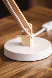 Lámpara de Escritorio en Metal Acero y Madera