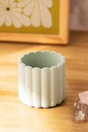 Maceta Poli Resina Acanalada Chica