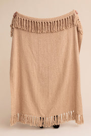 Manta Chenille Pesada con Flecos Beige 120×150cm