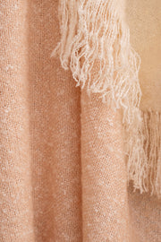 Manta Pie de Cama Tejido Degrade Con Flecos de 130cm x 200cm Peach